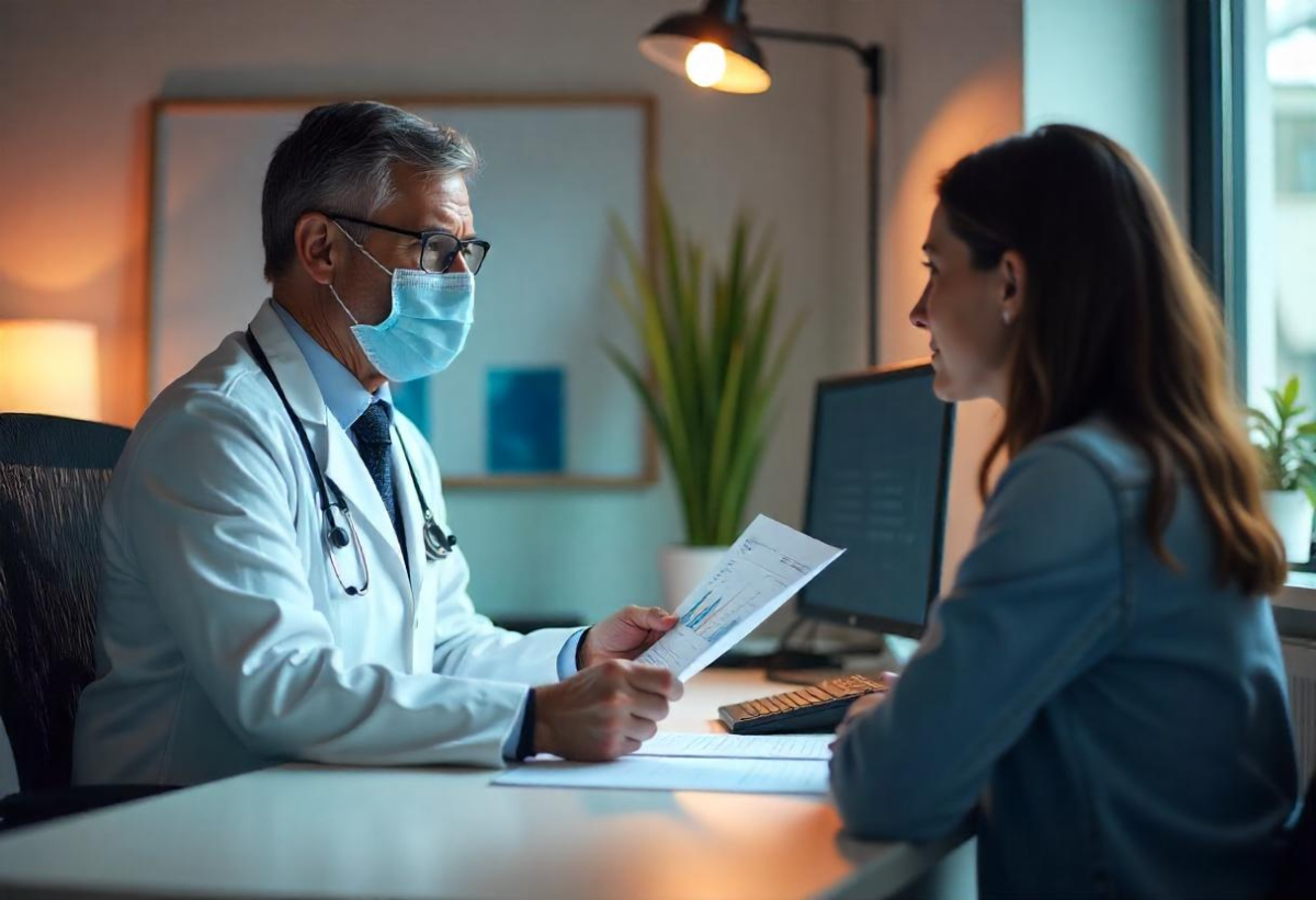 Profesionales de la salud realizando un reconocimiento médico preventivo a empleados, asegurando su bienestar y cumpliendo con la normativa laboral